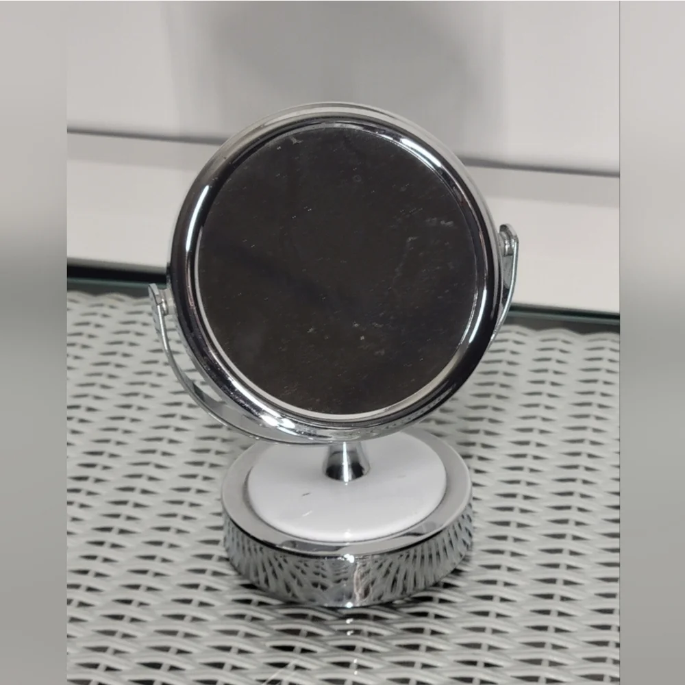 Small Silver Swivel Vanity Mirror
